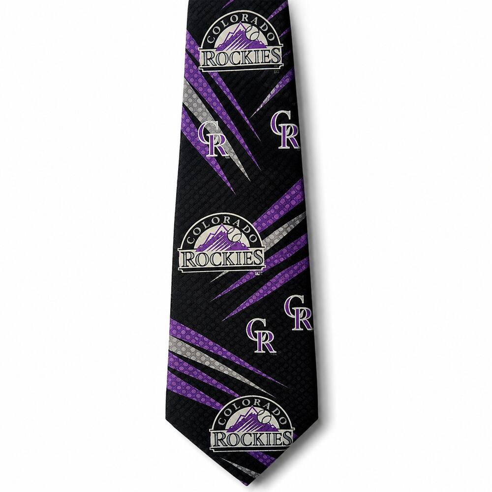 3/$20 Vintage Colorado Rockies Baseball Neck Tie 100% Silk